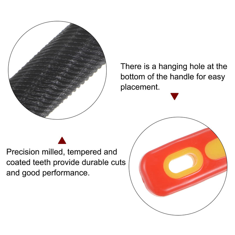 sourcing map Chainsaw File 5/32" (4mm) High Carbon Hard Steel Round Rasp with Plastic Handle for Chainsaw Polishing