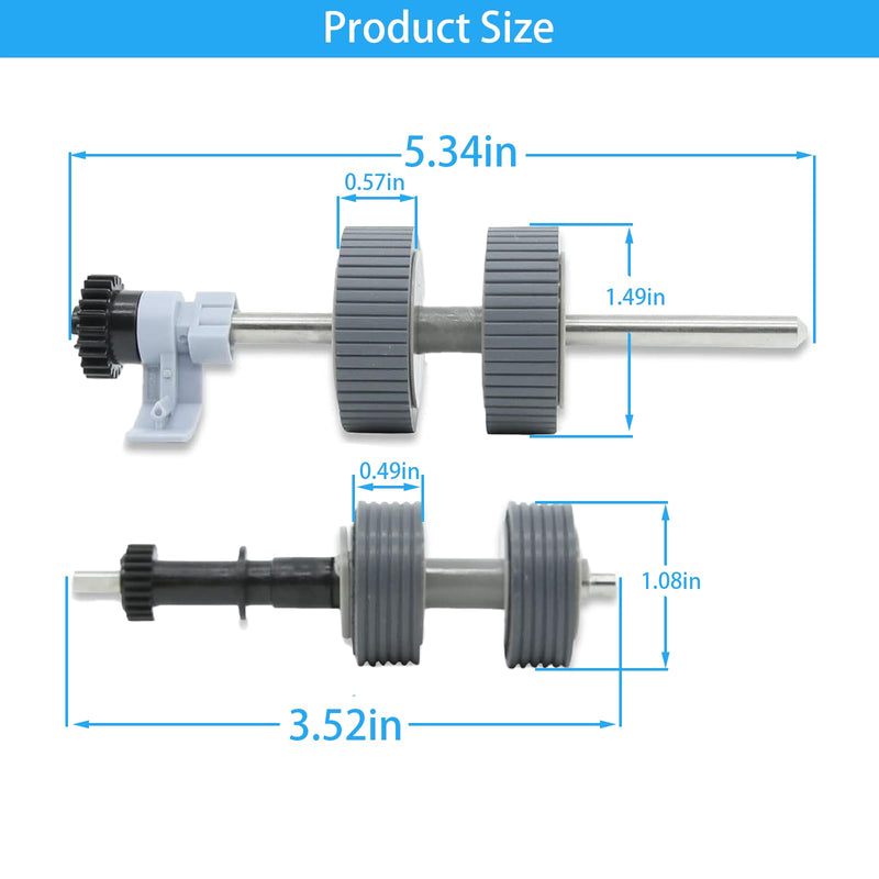 2024 Upgraded PA03540-0001 PA03540-0002 Brake Roller Pick Roller with Shaft Scanner Part,Compatible with Fujitsu Fi-6130 Fi-6130Z Fi-6140 Fi-6140Z Fi-6230 Fi-6230Z Fi-6240 Fi-6240Z Fi-6125 Fi-6225