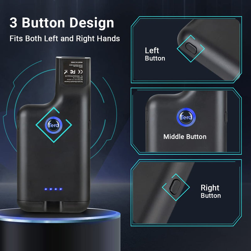 Tera Wireless 1D 2D QR Barcode Scanner Portable Back Clip 3 in 1 2.4GHz Wireless & USB Wired & Compatible with Bluetooth Mini Pocket Bar Code Reader for Smartphones Android Mac OS Windows 0013 Black