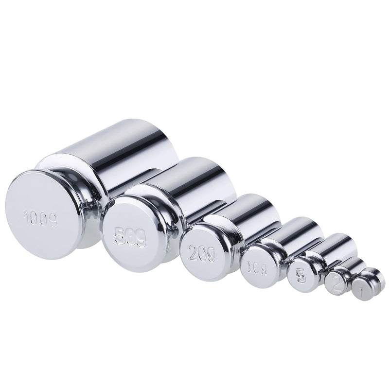 Calibration Weight, Set of 7, Measuring Weight for Digital Scales Balance (1g, 2g, 5g, 10g, 20g, 50g, 100g)