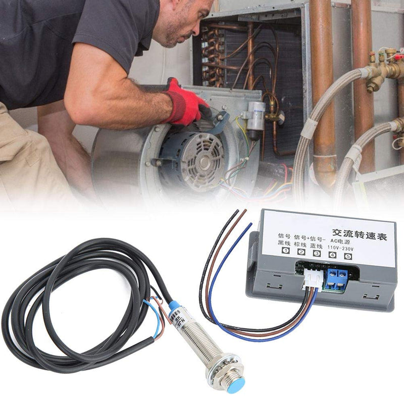 Digital Speedometer, Display, High Measurement, 220V AC, Tachometer, 4 Digit Tube and Detectors, Accuracy AC220V