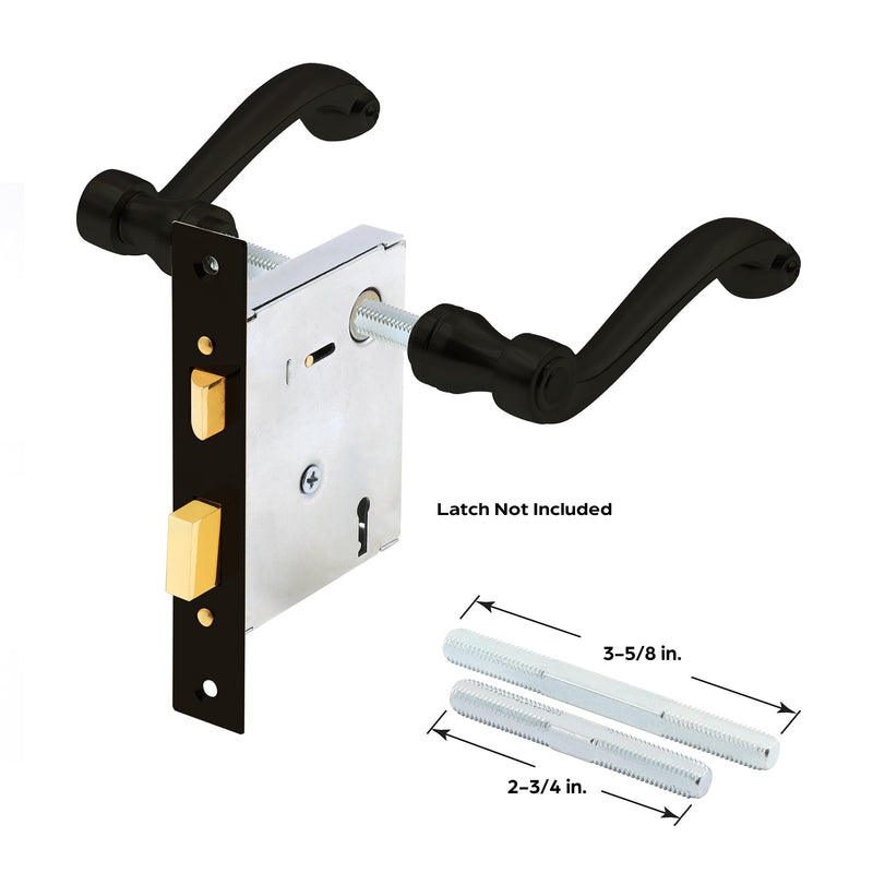 Prime-Line E 2666 French Colonial Door Levers, Heavy Weighted Casting Design, Classic Bronze (1 Set) 1/4 Inch