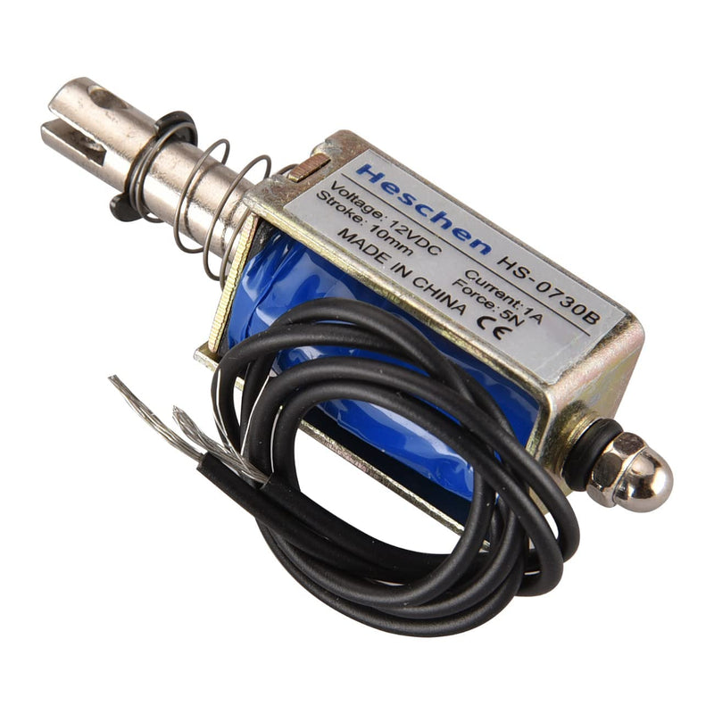 Hechen Electromagnet JF-0730B DC 12V 1A 5N 10mm Stroke Push Pull Type Open Frame