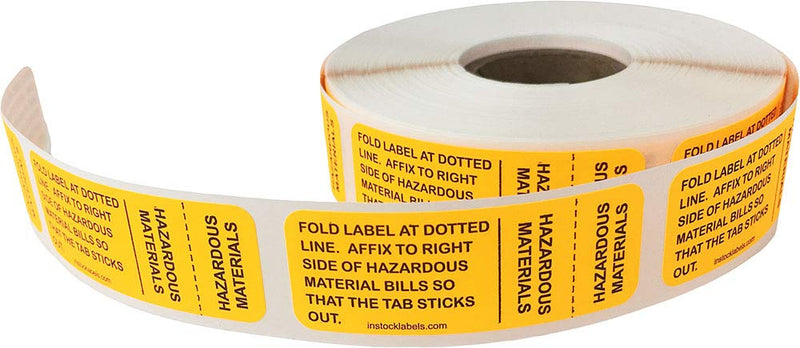 Hazardous Materials Dotted Line Stickers 0.75 x 2 Inch 500 Total Labels