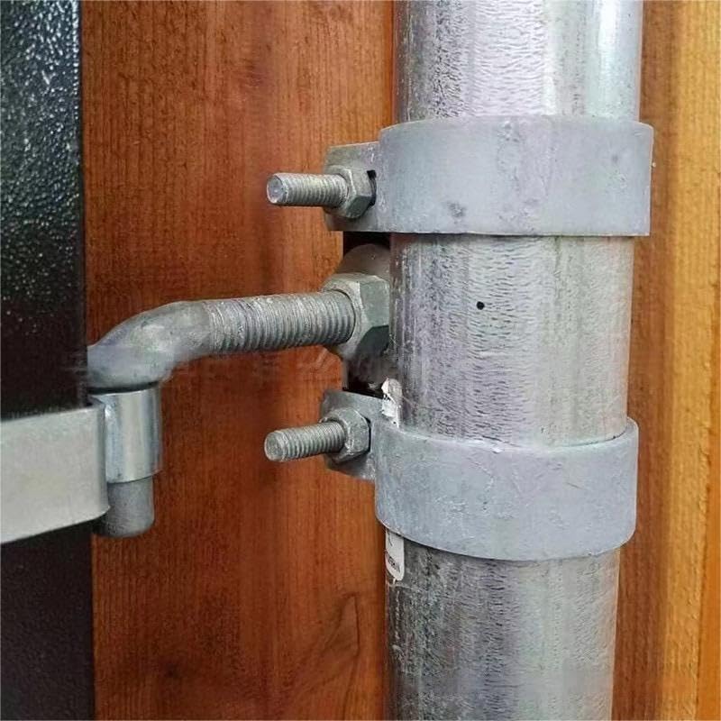 J-Bolt Post Hinge with 5/8" Hinge Pin Galvanized Post Gate Hinge for Chain Link Fence, Washers & Nuts Included (12" (4 Pcs)) 12" (4 Pcs)