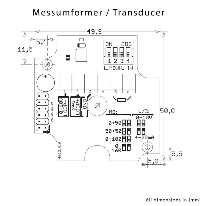 iOVEO 213HS02205 - Temperature transmitter in housing with silicone connecting cable and sensor PT1000, active output, adjustable measuring range, temperature sensor, 5 meter connecting cable