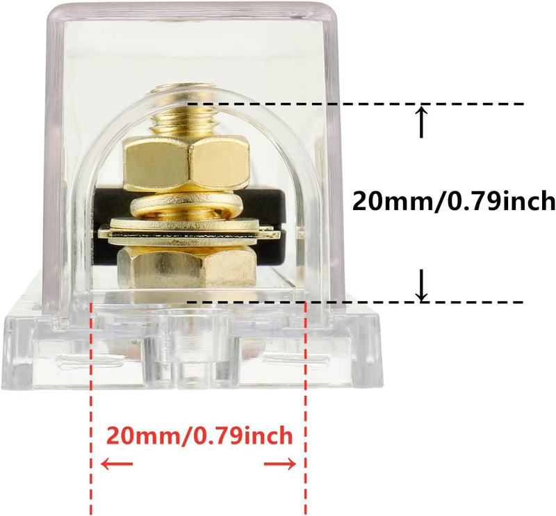 BOJACK 0/2/4 Gauge ANL Fuse Holder and 400 Amp ANL Fuses for 0 2 4 8 Gauge AWG Fuse Block, Fuse Box, Automotive Fuse Holder 400A (Pack of 2)