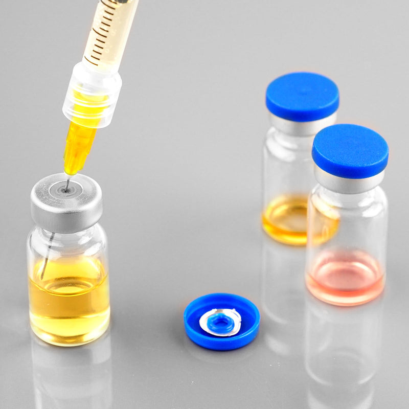 5ml Sealed Vials with Self Healing Injection Port and Plastic-Aluminum Flip Caps,Glass Empty Vials for Injection 50 Pack 5ml