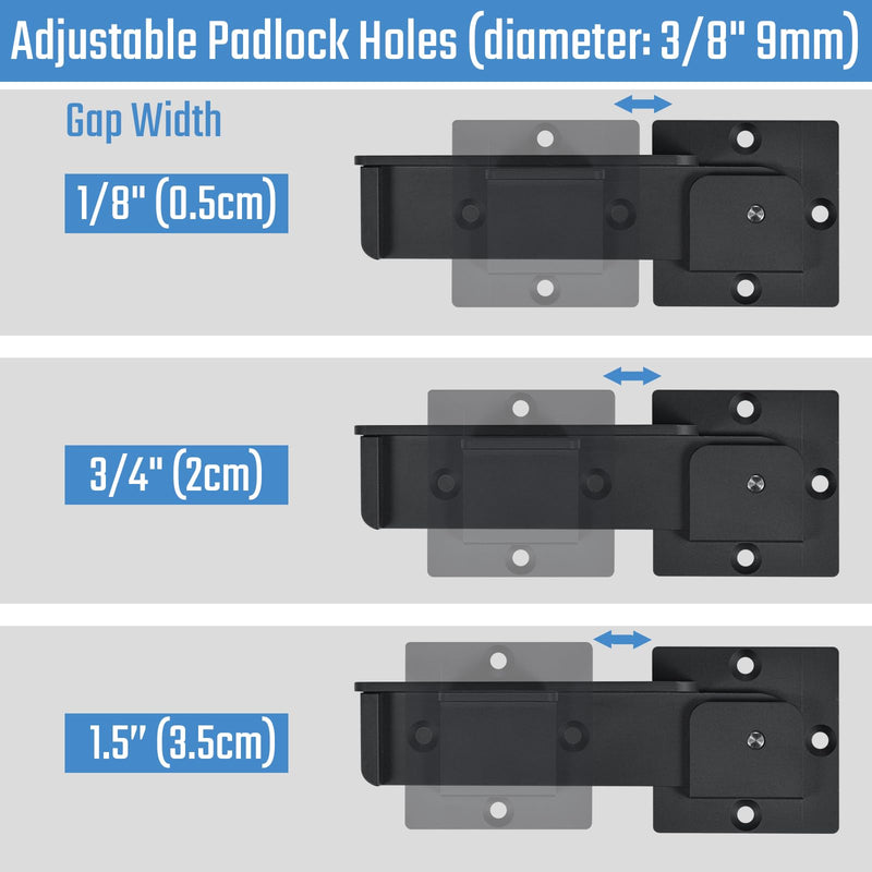 7.5" Flip Gate Latch Lock with Padlock Holes 1Pack, 4mm Heavy Duty Aluminum Alloy Door Latch for Outdoor Wooden Fence, Swing and Sliding Open Gate, Double Gate, Barn Door, Shed, Vinyl Fence 1