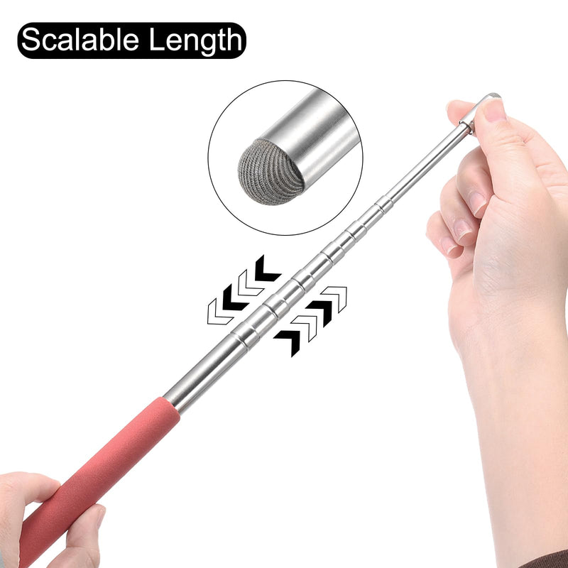 MECCANIXITY 3pcs Telescopic Teachers Pointer Teaching Pointer Stick 39 Inch Retractable Extendable Pointer for Classroom Whiteboard Office Presentation Pointers, Red