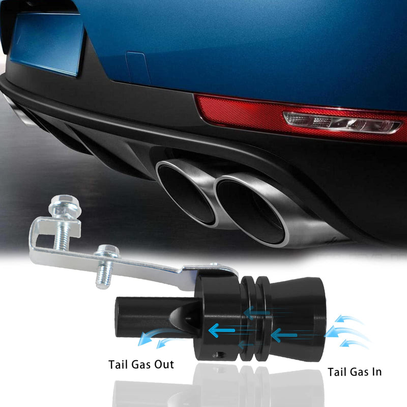 Universal Turbo Sound Pipe Whistle Muffler Sounder Simulator Tailpipe Noise Sound Enhancer Compatible with Truck, Motorcycle, Cars, Dirt Bike and Scooter(XL Black)