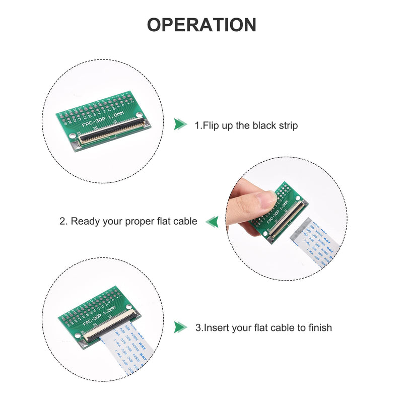 sourcing map FPC FFC Converter Plug Board 4P 1.0 mm to Female Side 0.5 mm Back to DIP 2.54 mm for LCD 3D Printer DVD TV Laptop Audio Pack of 5