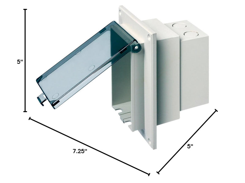 Arlington DBVR1C-1 Low Profile IN BOX Electrical Box with Weatherproof Cover for Flat Surface Retrofit Construction, 1-Gang, Vertical, Clear