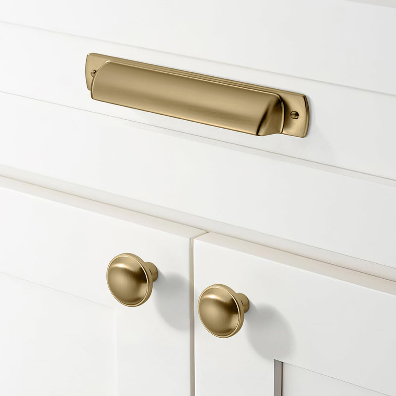 khtumeware 6 Pack 5 Inch(128mm) Champagne Bronze Kitchen Cabinet Handles Warm Brass Cabinet Pulls Gold Kitchen Cabinet Hardware for Cupboard Drawer Pulls Dresser Handle 5"(128mm) Hole Center