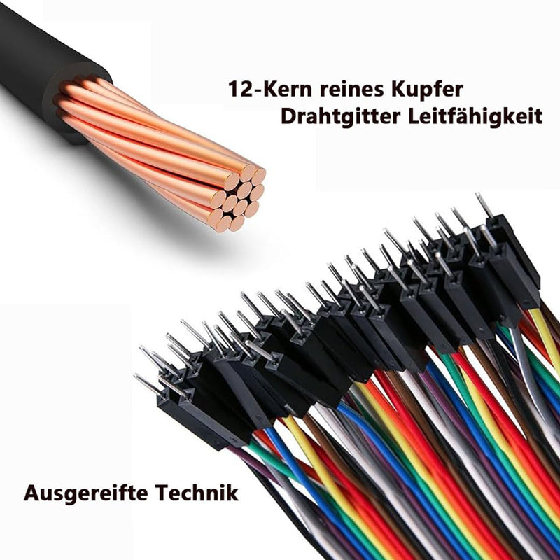 120pin Jumper Wire 40 x 10 cm, 40 x 20 cm, Male to Female, 28AWG | Female to Female Jumper Wires Breadboard, Cable Jumpers 28AWG Wire Bridges for M2M/F2M/F2F Arduino