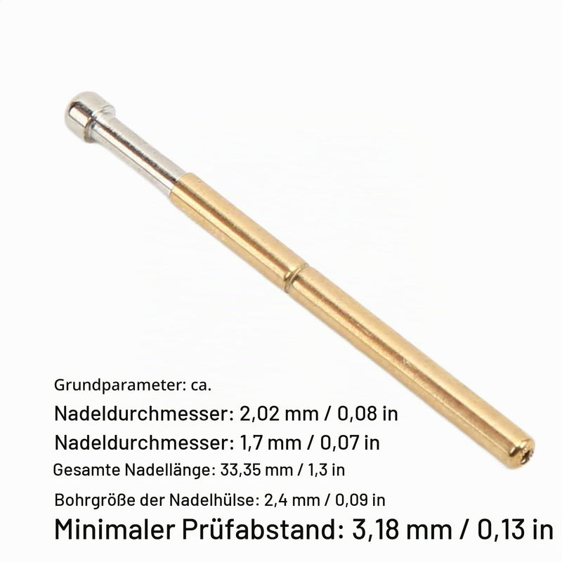 Pack of 100 P125‑D Spring Test Tips Large Round Head Type 2.0 mm Diameter Pogo Pin Test Tools PCB Testing Pin The Spring Test Tip