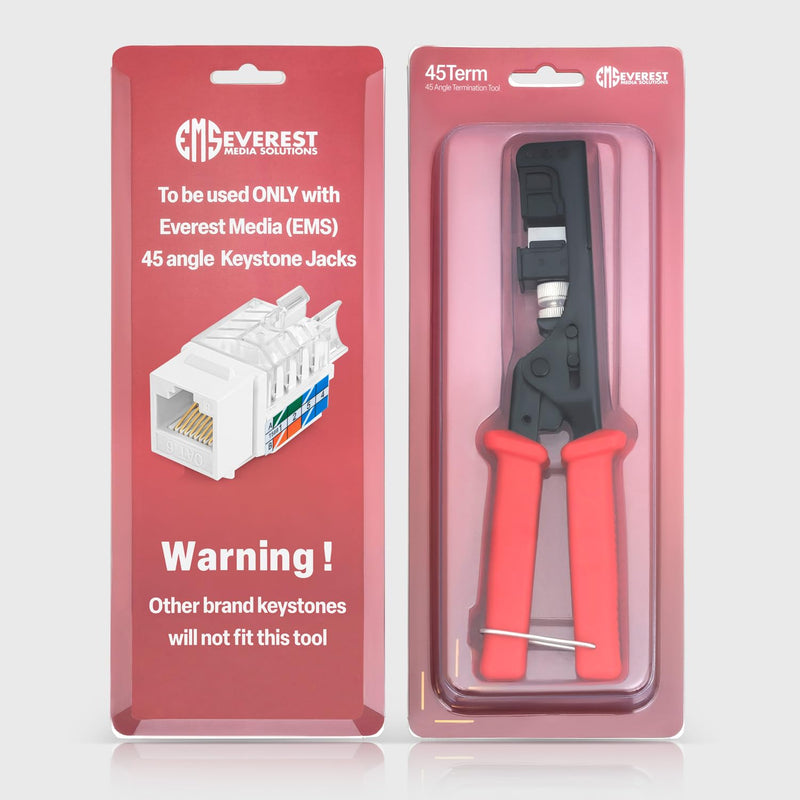 Everest 45Term - 45° Angled Speed Termination Keystone Tool - Time Saver Network Punch Down Tool - To Be Used ONLY with Everest 45° Angled RJ45 Cat5e, Cat6a and Cat6 Keystone Jacks (B0BCHJPRY4)