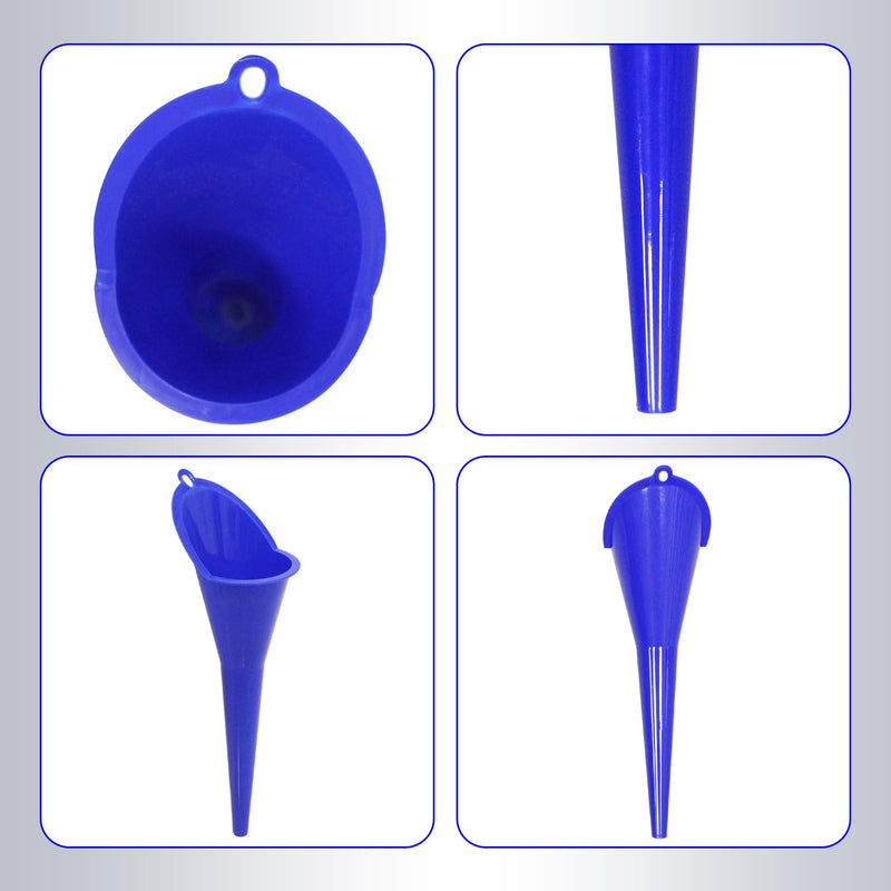 Oil Funnel - Funnels for Automotive Use Set of 3, Plastic Funnel, Automotive Funnel for Transmission, Fuel, Car, Lubricants and Fluids - Blue Funnel