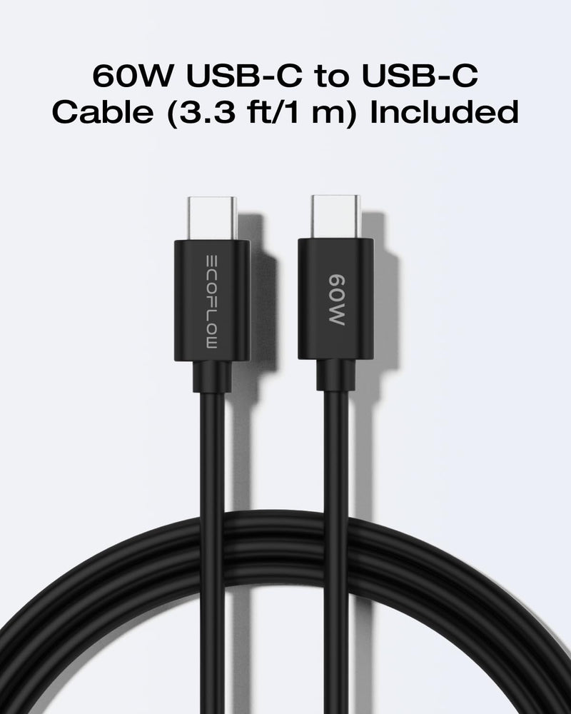 EF ECOFLOW RAPID 20W GaN USB C Charger with Cable,Fast Type C Charging Block Plug for Rapid Compatible with iPhone 15/15 Pro/14/14 Pro Max/13, Galaxy, iPad