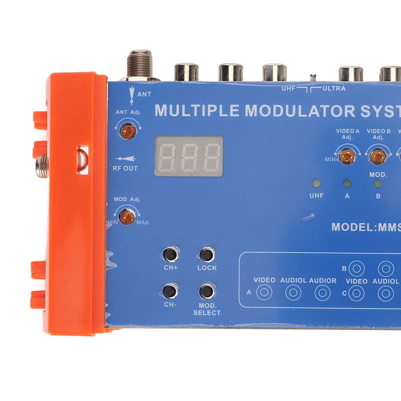 Digital Modulator, MMS80CP Multi Channels Home Modulator UHF Modulator Support PAL NTSC, Multiple Modulator System for TV Box AV Source (US Plug 100-240V) US Plug 100-240V