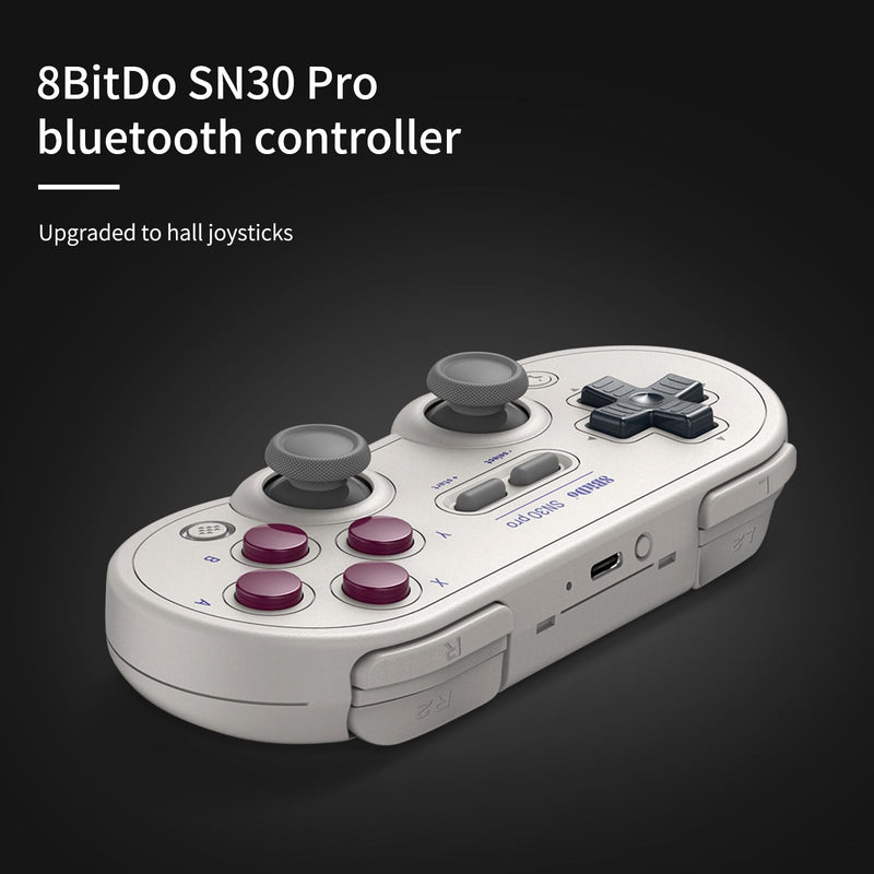 AKNES 8Bitdo SN30 Pro Bluetooth Controller, Hall Effect Joystick Update, Gaming Controller Compatible with Apple, Switch, Windows, Steam Deck, Android and Raspberry Pi - G Classic Edition