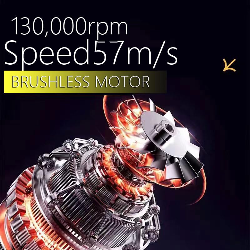 Multi Functional Fan Air Duster - Violent Fan Suitable for Cars, Houses, Computer Keyboards, and Outdoor use; 4-Speed Adjustable Wind Drying, dust Removal, air Blowing and Suction 130000RPM