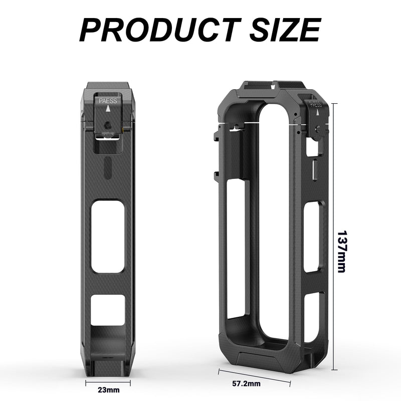 Frame Mounting Accessories for Insta360 One X5，PC Camera with 1/4 Cold Shoe Mount with Extra Adapter for Mic Flash Light