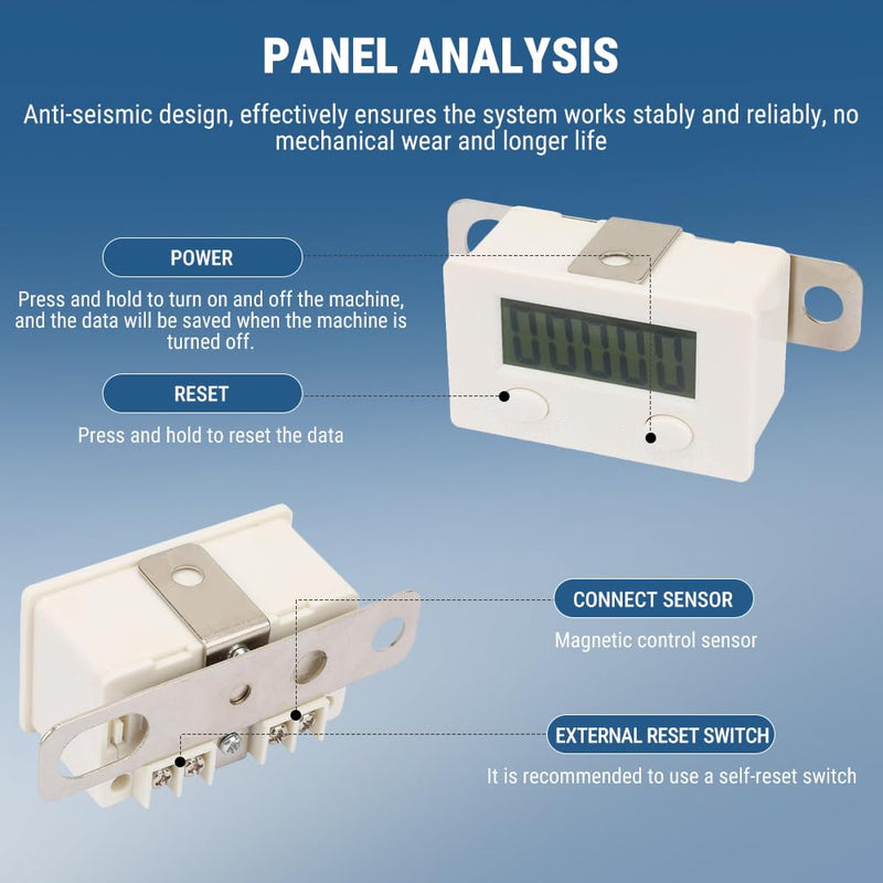 Digital Counter, 5 Digit Magnetic Induction Counter, 0-99999 LCD Electronic Counter, Distance Within Magnetic Induction 5-10mm