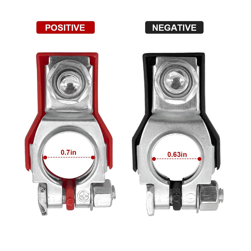 Battery Terminals for Nissan, Positive and Negative 1 pair, Top Post Batteries Connectors with Plastic Bottoms, Automotive Accessories Universal for Nissan 243407F000 243407F001 Style I 2PCS