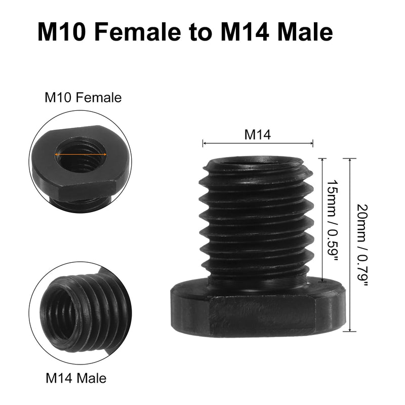 QUARKZMAN M10 Female to M14 Male Adapter Polisher Adapter Connection Rotary Tool Attachment Thread Adapter Conversion Tool for Diamond Core Drill Polishing Wheel Black