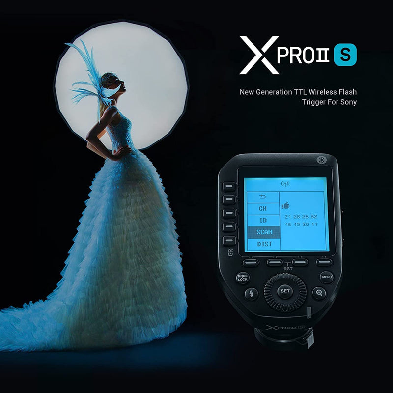 Godox XProII-S XproIIS TTL Wireless Flash Trigger for Sony Cameras,2.4G 1/8000s HSS,Bluetooth Connection,TCM Instant Conversion,Updated Quick-Release Lock,16 Groups and 32 Channels(XProII-S)