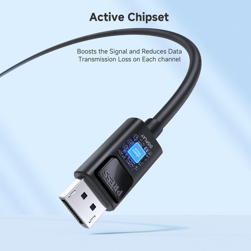 Cable Matters Unidirectional 32.4Gbps Active DisplayPort 1.4 Cable 25ft, 8K 60Hz / 4K 240Hz DisplayPort Cable 1.4 with HDR for Gaming Monitor, PC, RTX 3080/3090, RX 6800/6900 and More 7.5m