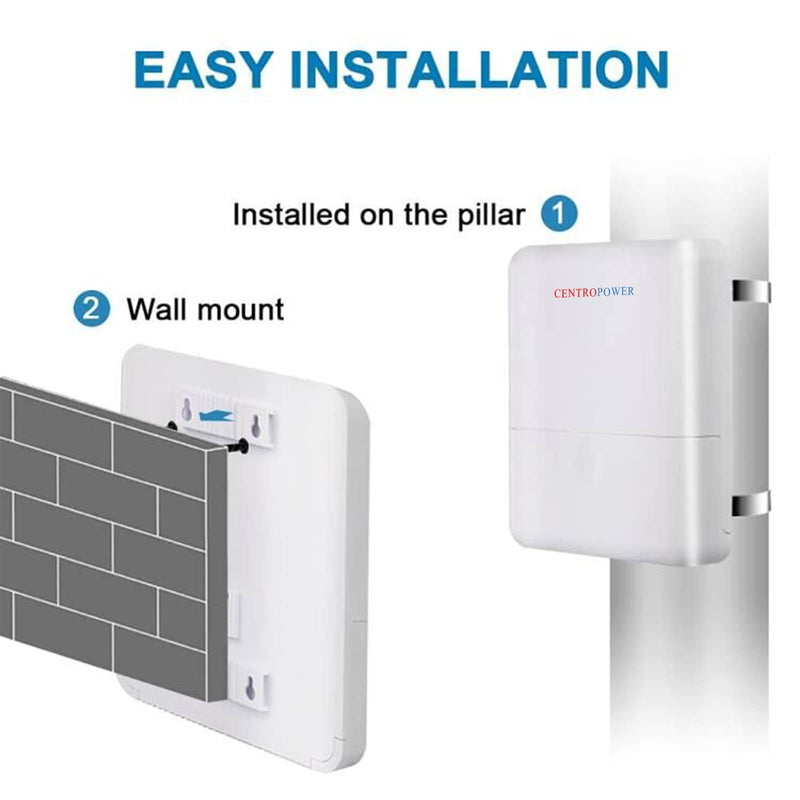 Gigabit 2 Port PoE Extender Outdoor, 6KV Lightning Protection PoE Passthrough Switch, Ethernet Splitter Booster, 60W 48V Comply with IEEE 802.3af/at