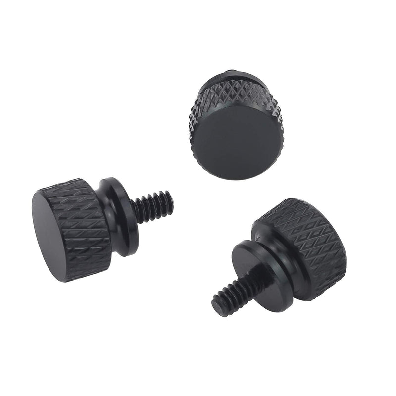 6#-32 Anodized Aluminum Thumbscrews, Computer Case Thumbscrews, Thumb Screws, Black, 10 PCS