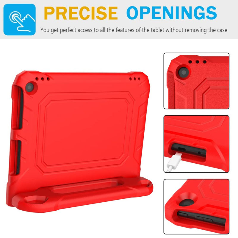 DJ&RPPQ 10 Tablet case for Kids Incompatible with iPad TCL 10 inch Tablets(Only 13/11th Gen, 2023/2021), Light Weight Shockproof Case with Built-in Screen Protector Handle Stand Case -Red GD-Red
