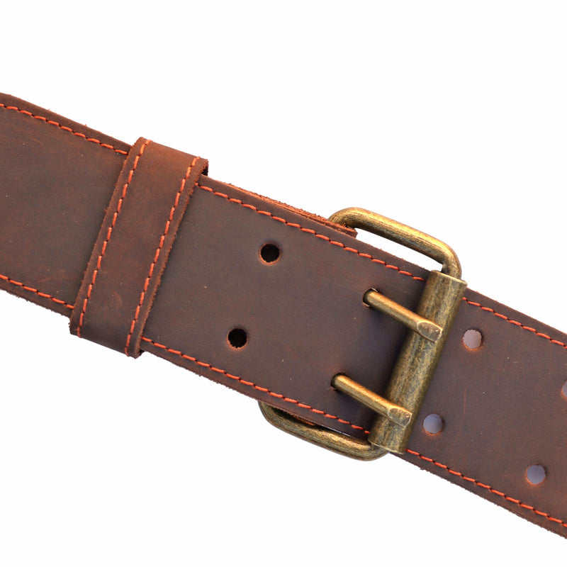 TOURBON Adjustable Tool Belt with 2 Tool Pocket,7 Tool Holster (Dark Brown) | Hanging Hooks Hammer Hatchet Screwdrivers Holder Tape Measure Drill Holster, Work Waist Belt with Double Prong Roller Buckle Dark Brown