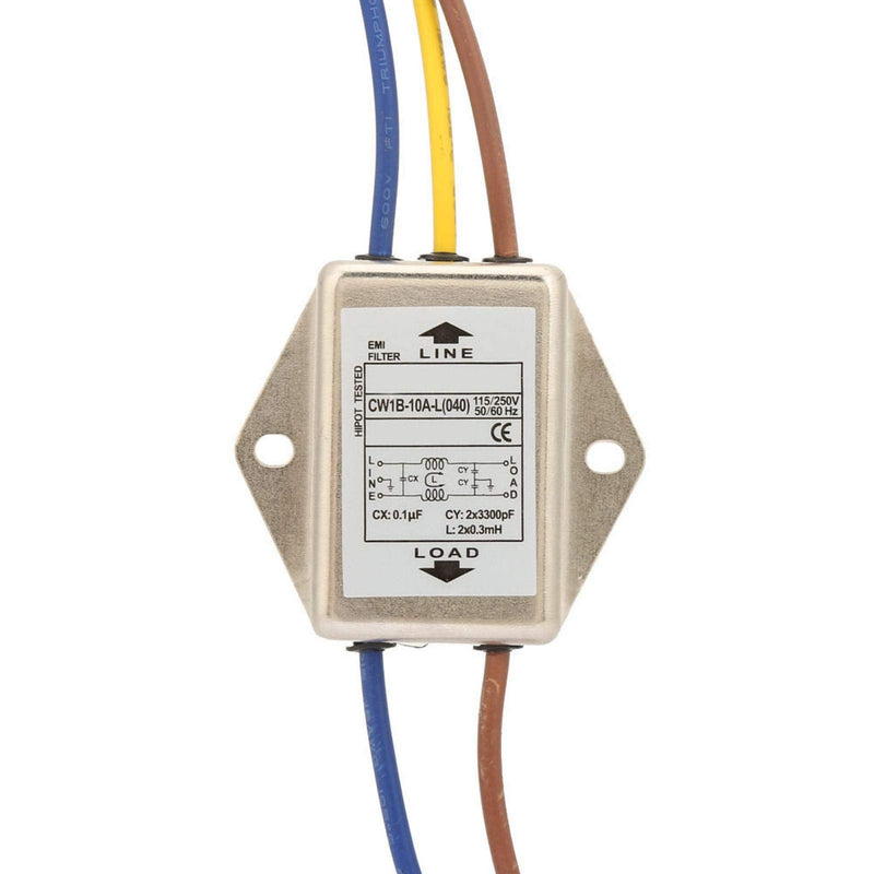 125/250V 10A EMI Power Filter CW1B-10A-L (040) Single Phase Filter EMI Filter with Wire