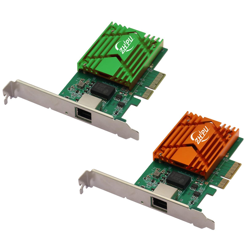 PCIex4 10G RJ45 Ethernet Network Adapter, Single-Port RJ45 NIC Network Card, 10/100/1000M/2.5G/5G/10Gbps Data Rate, Support Windows Server/Windows/Linux/Ubuntu, Green
