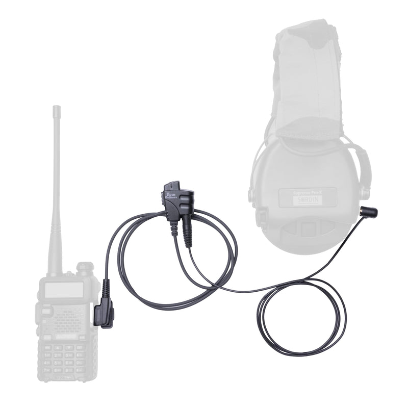 Push-to-Talk Cable with 3.5mm Audio Adapter - PTT Button for Kenwood K1 and Baofeng Waterproof Radios - Compatible with 3.5mm Electronic Earmuffs (Clip Without Velcro, Baofeng K1 Type for UV5R) Clip Without Velcro