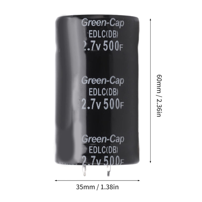 2Pcs 2.7V 500F Farad Capacitor Super Capacitor Rectifier Capacitor Energy Storage Rectifier Accessories Set Super Capacitor Rectifier Accessories