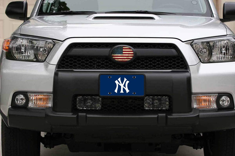 Yankees Design License Plate New York Baseball Team Decorative Aluminum Car License Plate Cover for Men Women Boys Girls Fans 12 X 6 Inch Blue Yankees 2