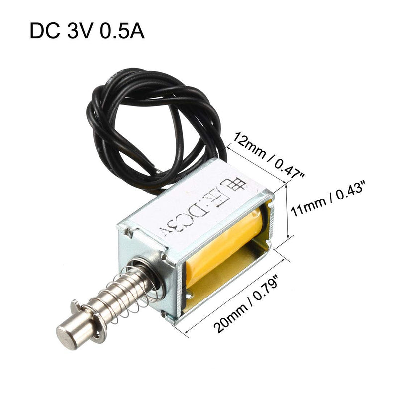 sourcing map DC 3V Pull Type Solenoid Electromagnet Open Frame 3mm/15g 0mm/80g 3mm DC3V 3mm/15g 0mm/80g