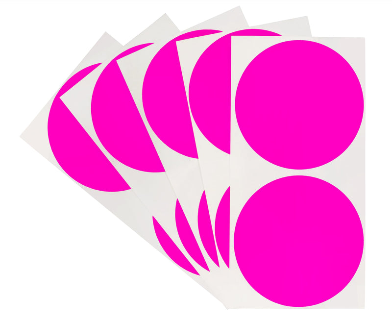 ChromaLabel 3 Inch Round Label Permanent Color Code Dot Stickers, High Visibility for Warehouse Inventory, 100 Labels per Pack, Fluorescent Pink