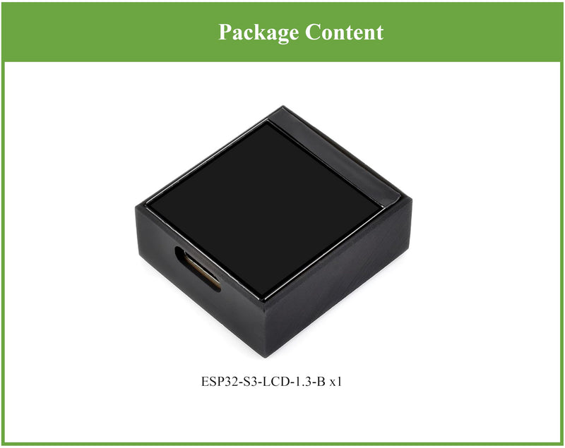 ESP32-S3 with1.3inch Display Development Board, Onboard 1.3inch IPS LCD 262K Color, 240x240 Pixels, Built-in ST7789V2 Chip and 6-Axis IMU, RGB LCD, SPI, Supports 90° Hardware Rotation (with Case)