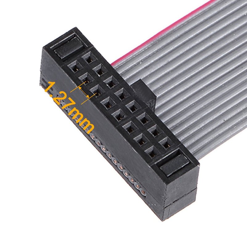 uxcell IDC 16 Pins Connector Flat Ribbon Cable Female Connector Length 20cm 1.27mm Pitch,2pcs