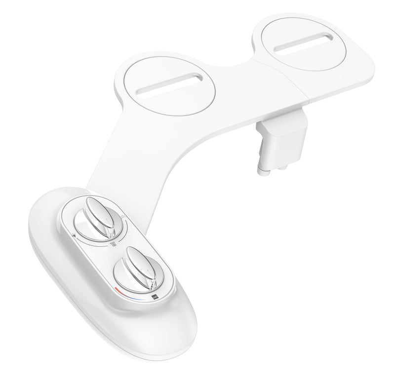 Ultra-Slim 3-in-1 Bidet Attachment for Toilet, Adjustable Warm/Cold Water & Pressure, Self-Cleaning Dual Nozzles for Posterior & Feminine Wash, Easy Install (White） Chrome, Cold & Warm