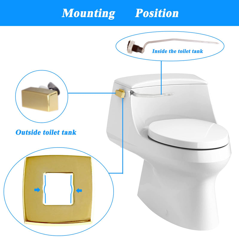 Toilet Flush Handle Replacement, Side Mount Toilet Tank Lever Compatible with Kohler 85114-CP Trip Lever Kit, Polished Golden 6.5inch Trip Lever
