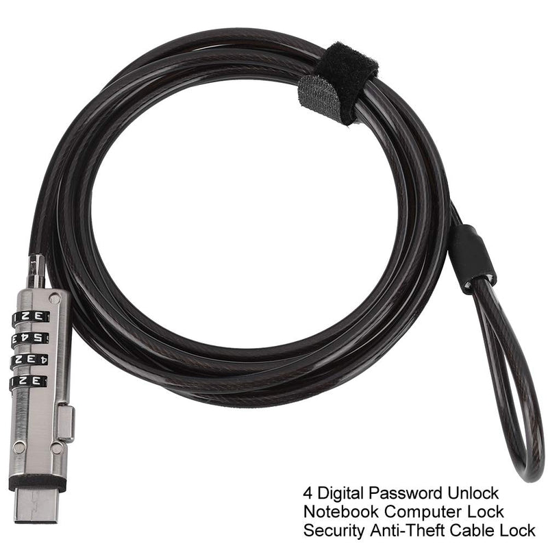 Computer Lock,Laptop Keyless Security Cable Combination Lock Anti-Theft Safety Lock with Locking Cable for Desktop, Laptop, Projector