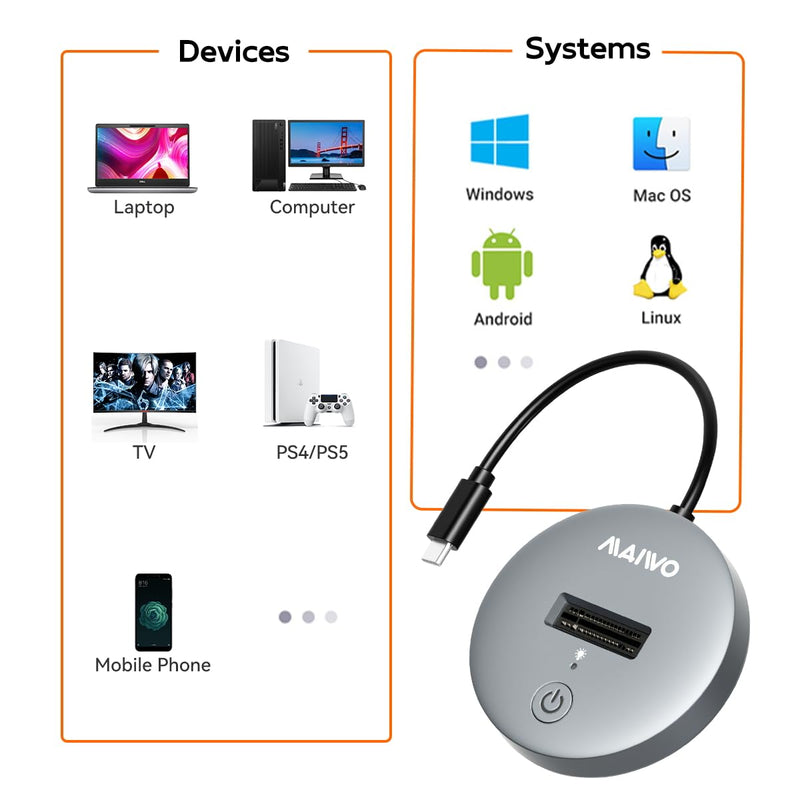 MAIWO M.2 NVMe SATA SSD to USB C Adapter, USB3.2 GEN2x1 10Gbps with UASP Trim, 8TB Capacity, Tool Free M.2 Drive Docking Station NVMe+SATA