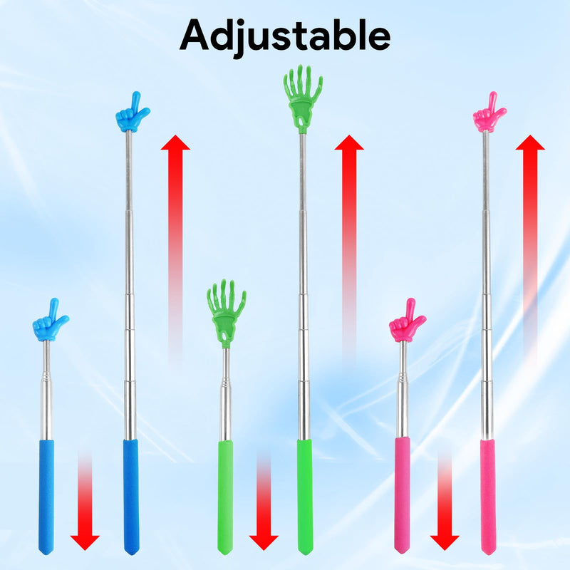 6 Pack Pointer Stick for Classroom,Pointer Stick,Telescoping Hand Pointer,Talking Stick, Retractable Stick & Back Scratcher,Classroom Pointer Fingers for Elementary School Kindergarten Teacher